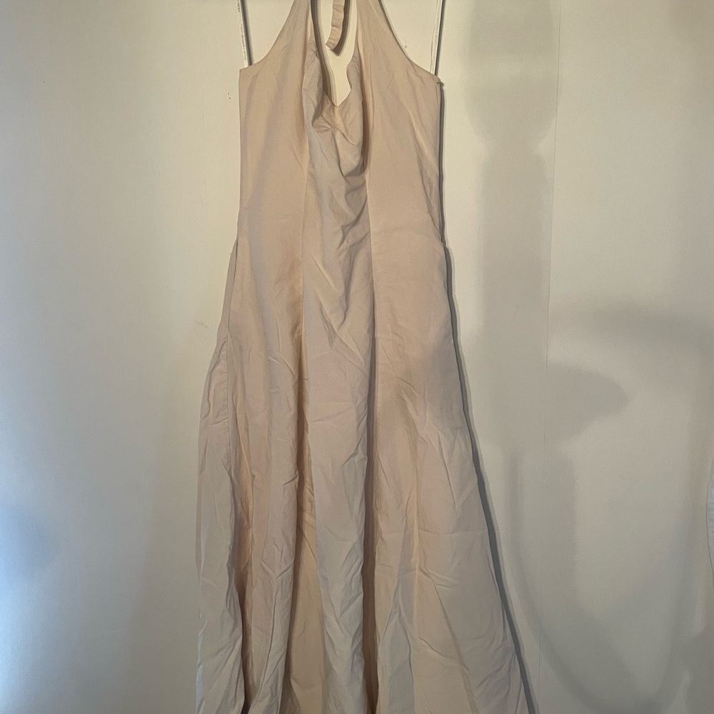 Women’s Halter Maxi Dress in Light Beige